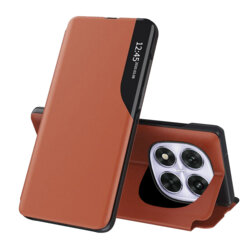 Husa Xiaomi Redmi Note 14 Pro 5G Eco Leather View flip tip carte, portocaliu