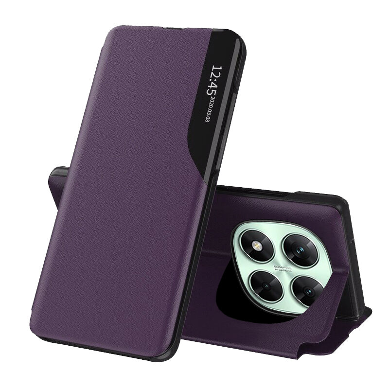 Husa Xiaomi Poco X7 Eco Leather View flip tip carte, mov