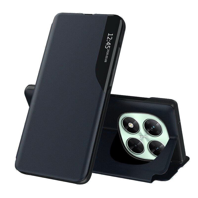 Husa Xiaomi Poco X7 Eco Leather View flip tip carte, albastru