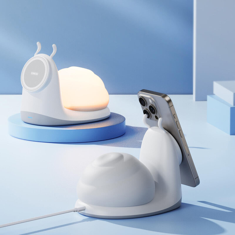 Statie de incarcare cu lumina de noapte 15W Duzzona W26, alb