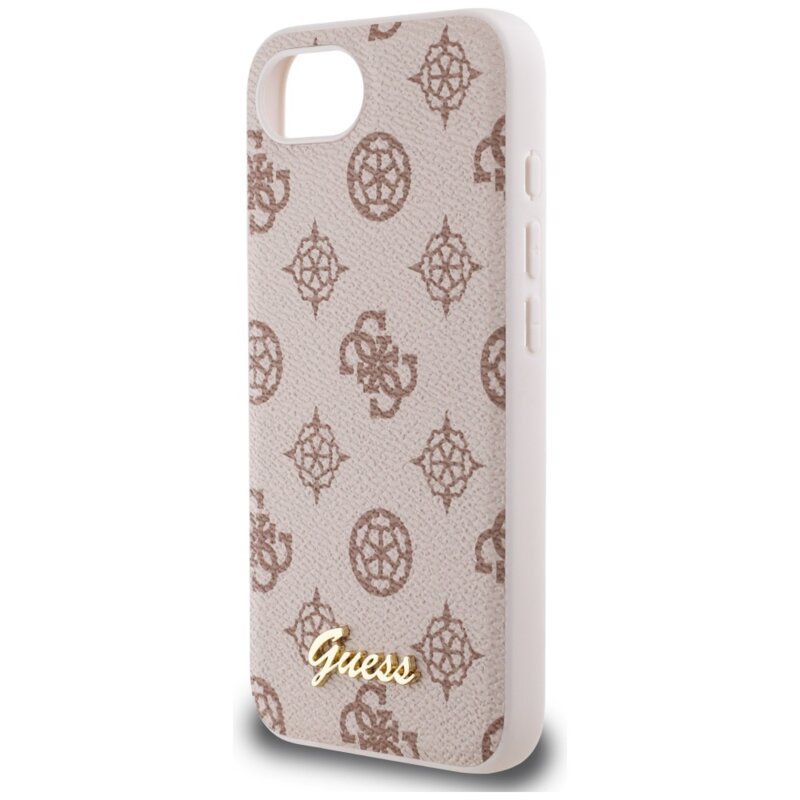 Husa iPhone 16e Guess Peony Script MagSafe, maro, GUHMPSE4PGPYSW