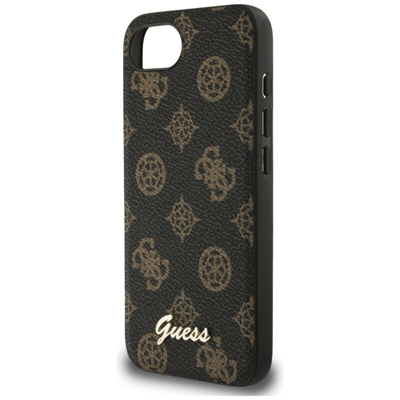 Husa iPhone 16e Guess Peony Script MagSafe, negru, GUHMPSE4PGPYSK