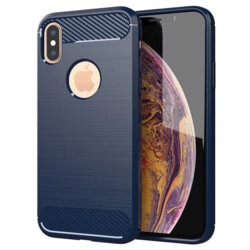 Husa iPhone XS Max Techsuit Carbon Silicone, albastru