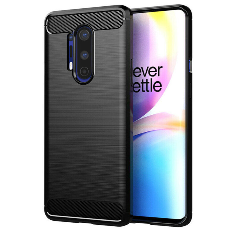 Husa OnePlus 8 Pro Techsuit Carbon Silicone, negru