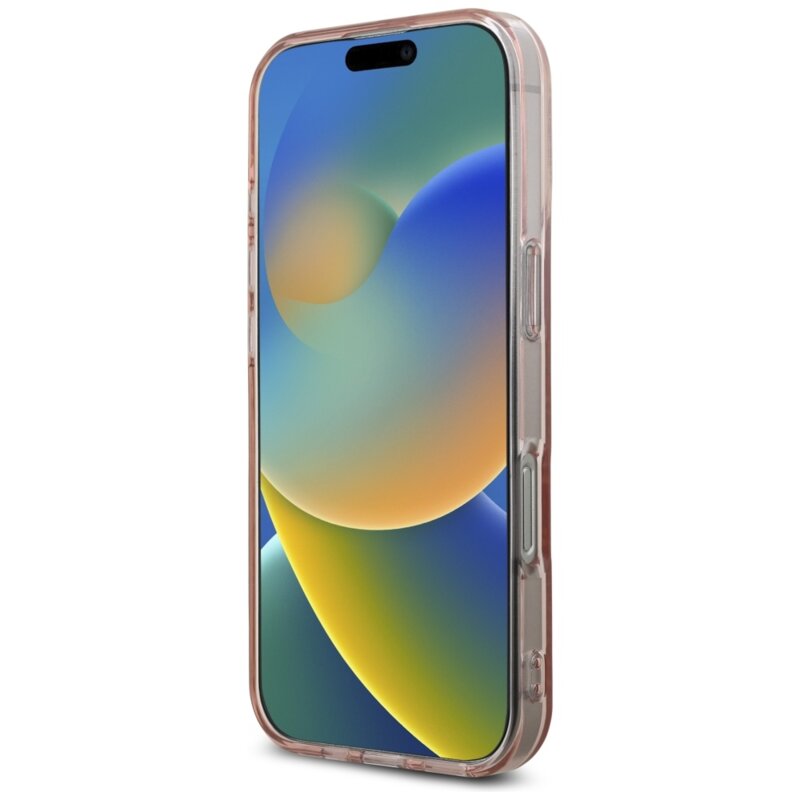 Husa iPhone 16 Pro Karl Lagerfeld IML Rhinestones, Pink Logo, KLHCP16LHKLSTDCP