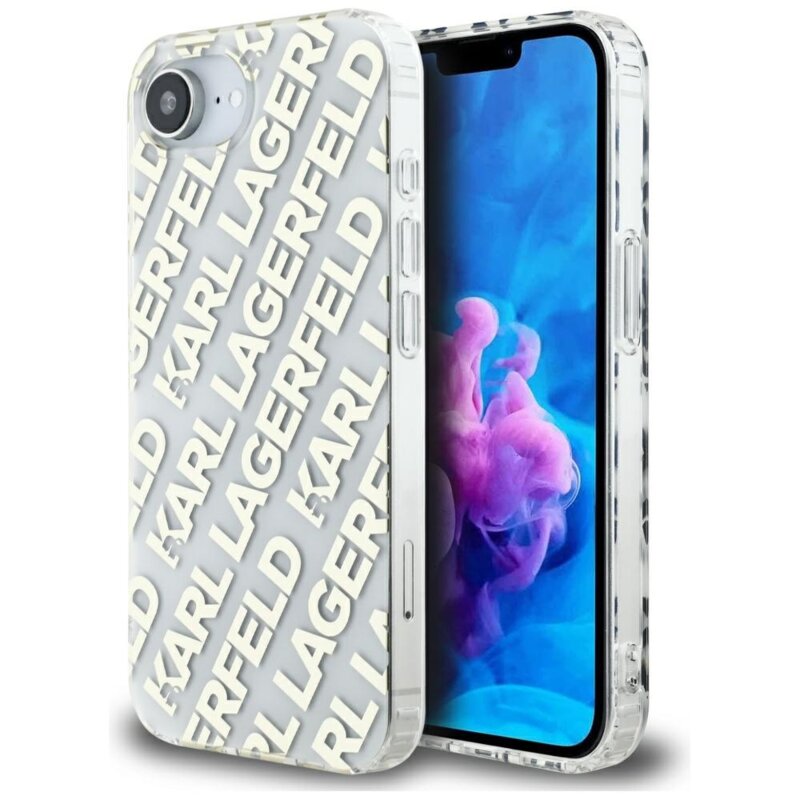 Husa iPhone 16e Karl Lagerfeld IML Luxury, Gold Fullover Logo, KLHCPSE4HKFOEMD