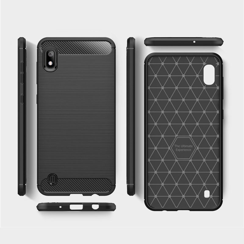 Husa Samsung Galaxy A10 Techsuit Carbon Silicone, negru
