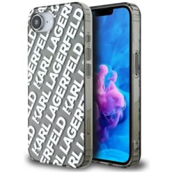 Husa iPhone 16e Karl Lagerfeld IML Luxury, argintiu, Fullover Logo, KLHCPSE4HKFOEMS