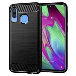 Husa Samsung Galaxy A40 Techsuit Carbon Silicone, negru
