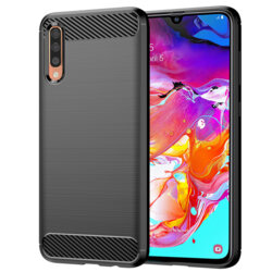 Husa Samsung Galaxy A70 Techsuit Carbon Silicone, negru