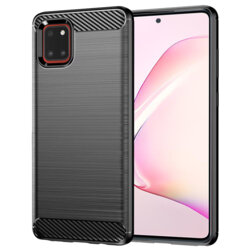Husa Samsung Galaxy Note 10 Lite Techsuit Carbon Silicone, negru