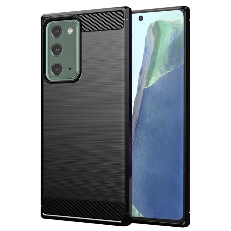 Husa Samsung Galaxy Note 20 Techsuit Carbon Silicone, negru