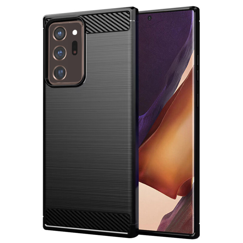 Husa Samsung Galaxy Note 20 Ultra 5G Techsuit Carbon Silicone, negru