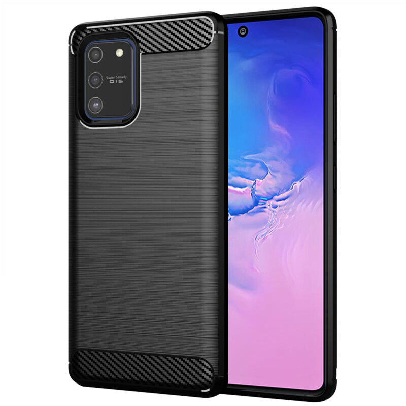 Husa Samsung Galaxy S10 Lite Techsuit Carbon Silicone, negru