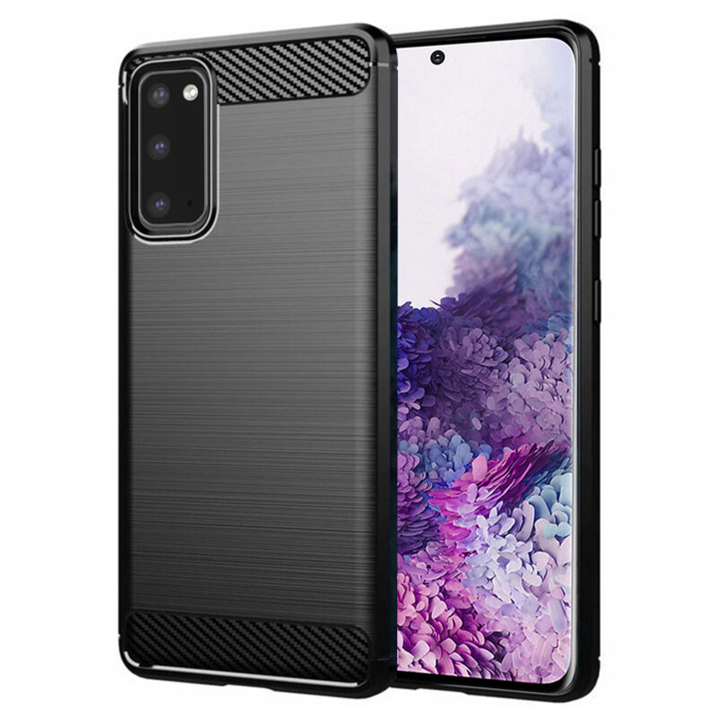 Husa Samsung Galaxy S20 Techsuit Carbon Silicone, negru