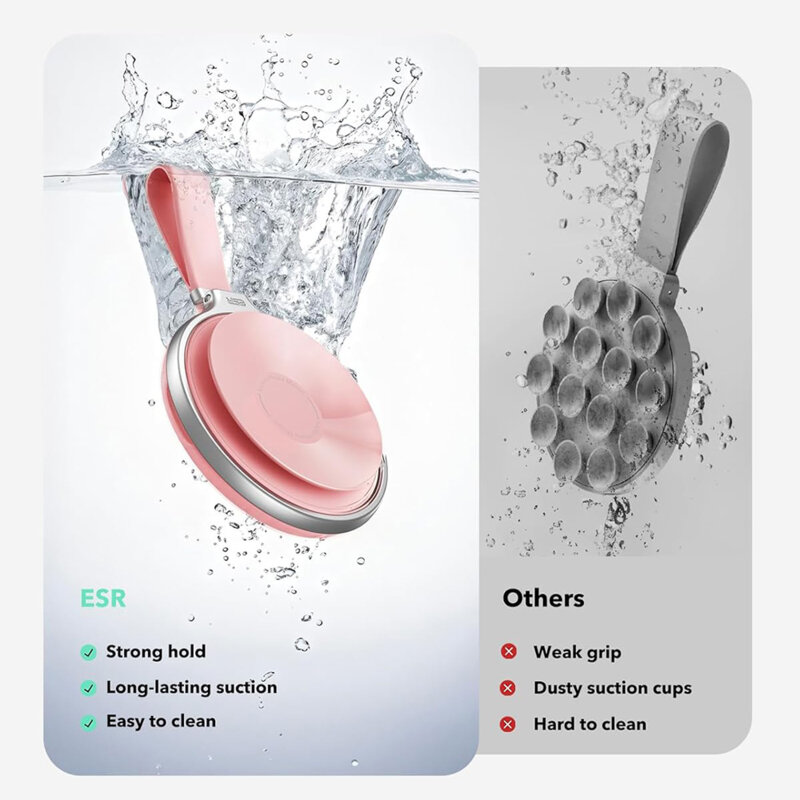 Suport inel telefon MagSafe cu ventuza ESR 2K650, roz