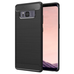 Husa Samsung Galaxy S8+, Galaxy S8 Plus Techsuit Carbon Silicone, negru