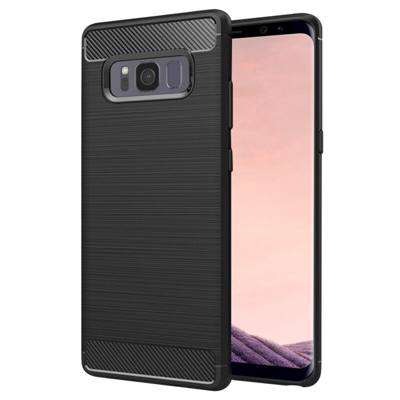 Husa Samsung Galaxy S8+, Galaxy S8 Plus Techsuit Carbon Silicone, negru
