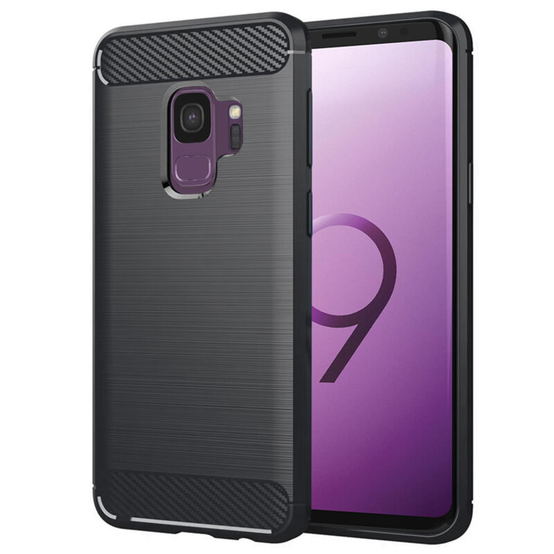 Husa Samsung Galaxy S9 Techsuit Carbon Silicone, negru