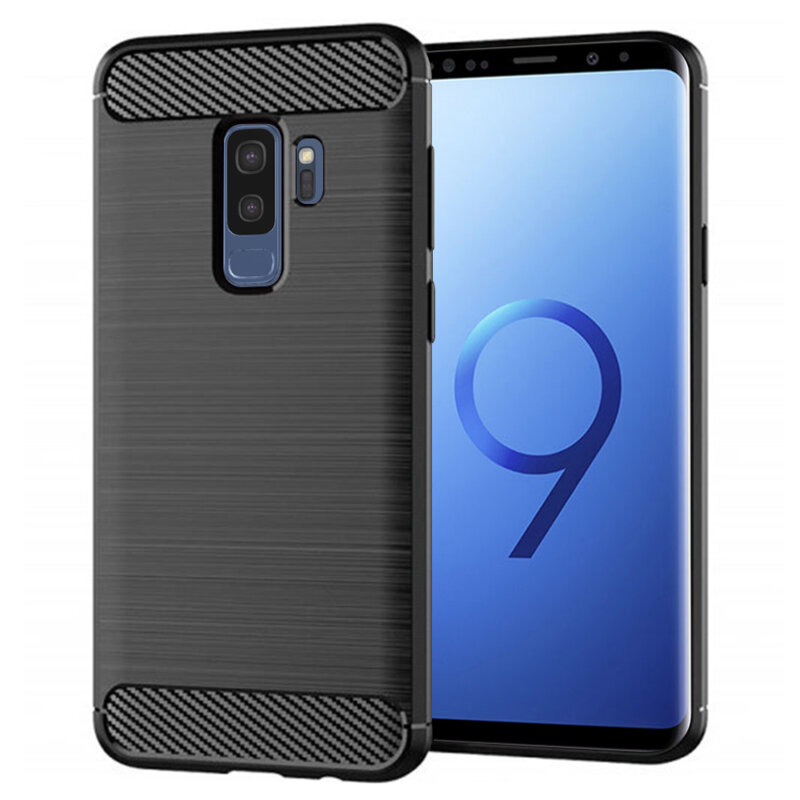 Husa Samsung Galaxy S9 Plus Techsuit Carbon Silicone, negru