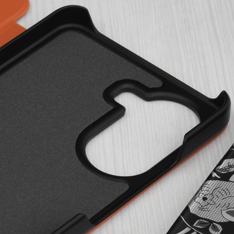 Husa Xiaomi Poco X7 Pro Eco Leather View flip tip carte, portocaliu