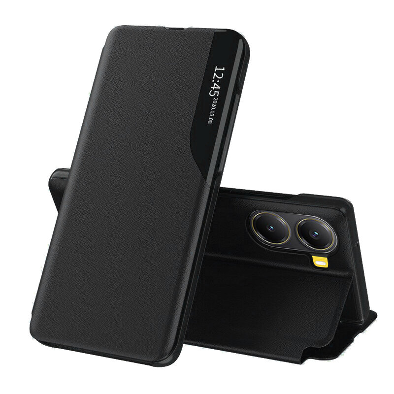 Husa Xiaomi Poco X7 Pro Eco Leather View flip tip carte, negru