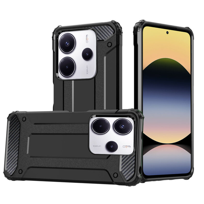 Husa Xiaomi Redmi Note 14 4G (Regional) Techsuit Hybrid Armor, negru
