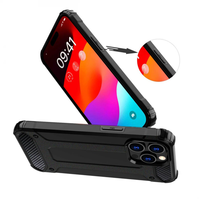 Husa Xiaomi Redmi Note 14 4G (Regional) Techsuit Hybrid Armor, negru