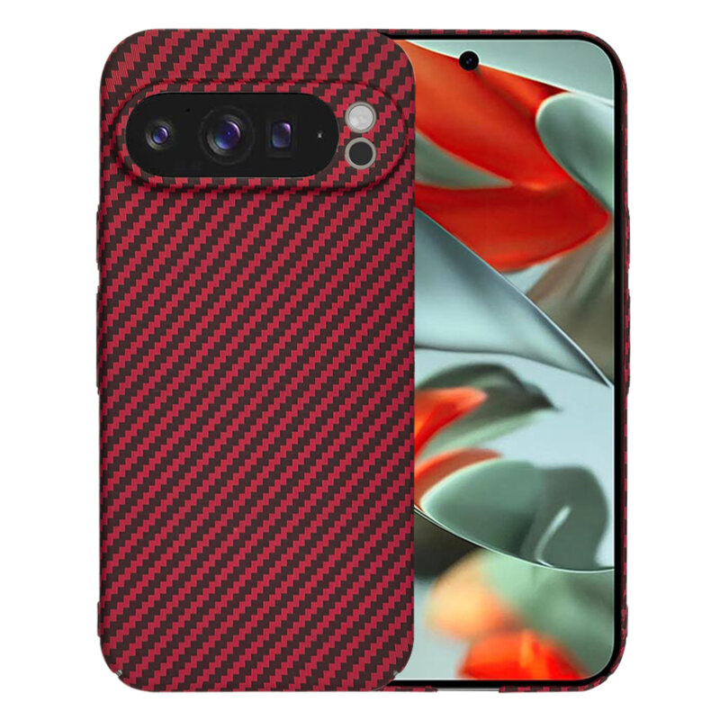 Husa Google Pixel 9 Pro XL Techsuit Carbonite FiberShell, rosu