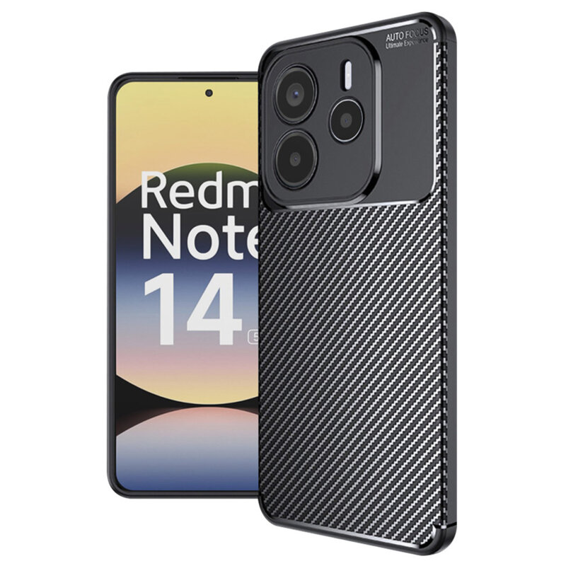 Husa Xiaomi Redmi Note 14 5G Techsuit CarbonFiber, negru