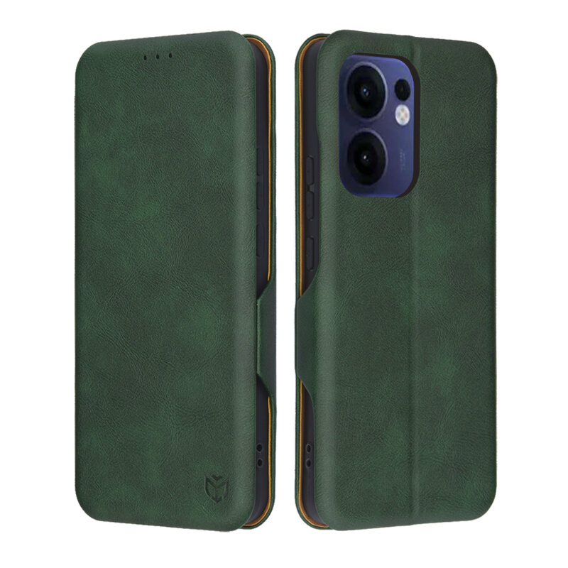 Husa 360° Oppo Reno13 FS 5G Techsuit Safe Wallet Plus, verde