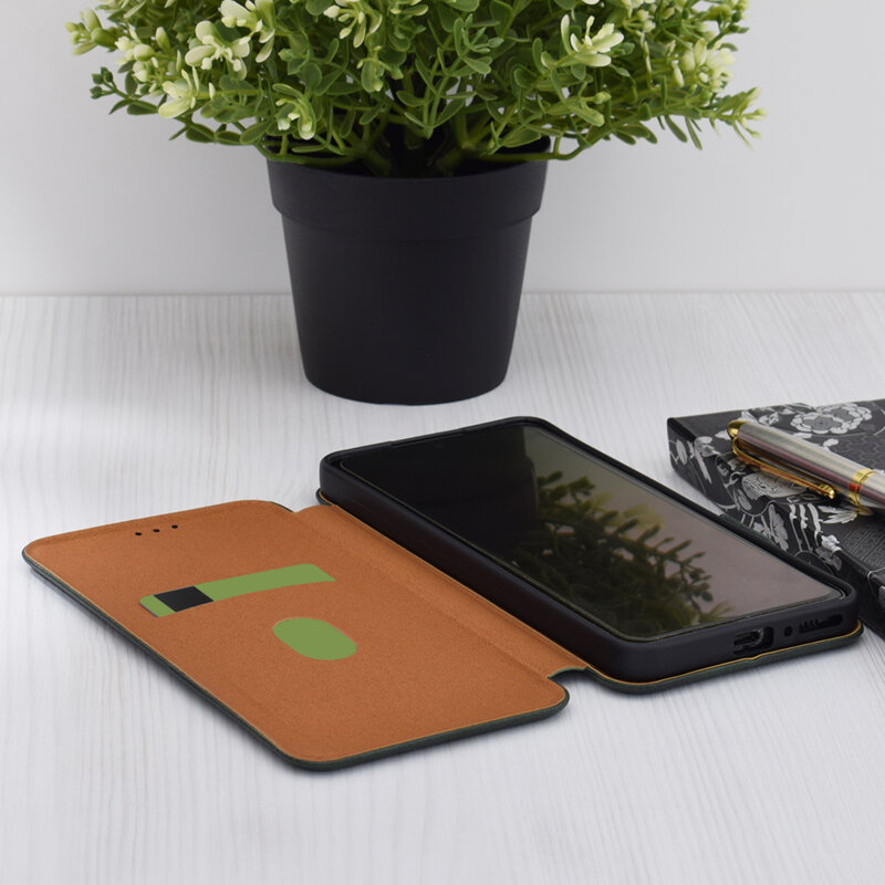 Husa 360° Oppo Reno13 FS 5G Techsuit Safe Wallet Plus, verde