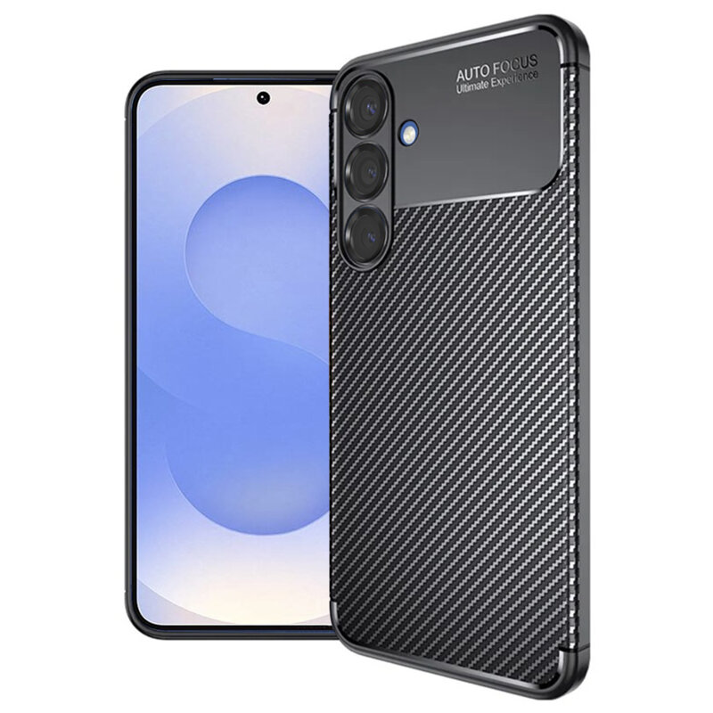 Husa Samsung Galaxy S25 Techsuit CarbonFiber, negru
