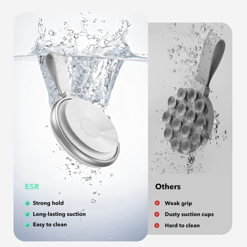 Suport inel telefon MagSafe cu ventuza ESR 2K650, alb