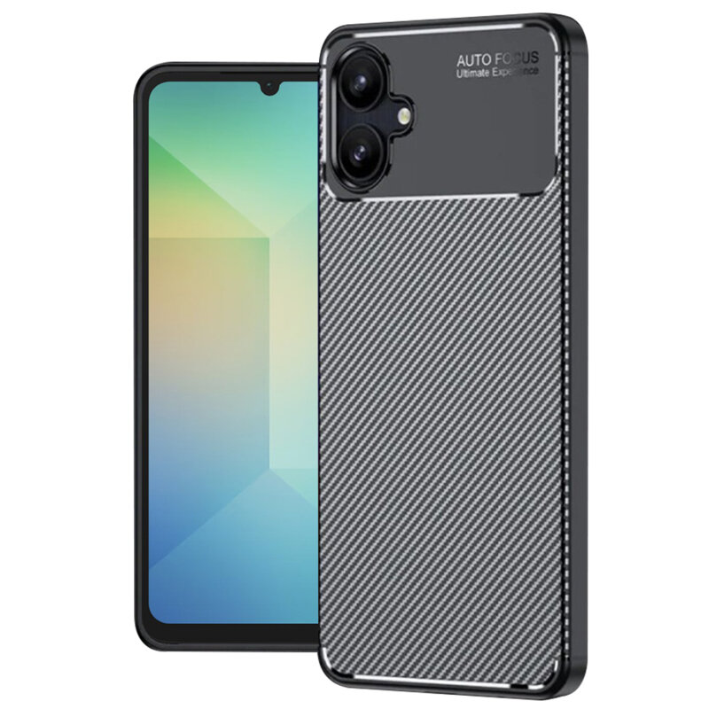 Husa Samsung Galaxy A06 Techsuit CarbonFiber, negru