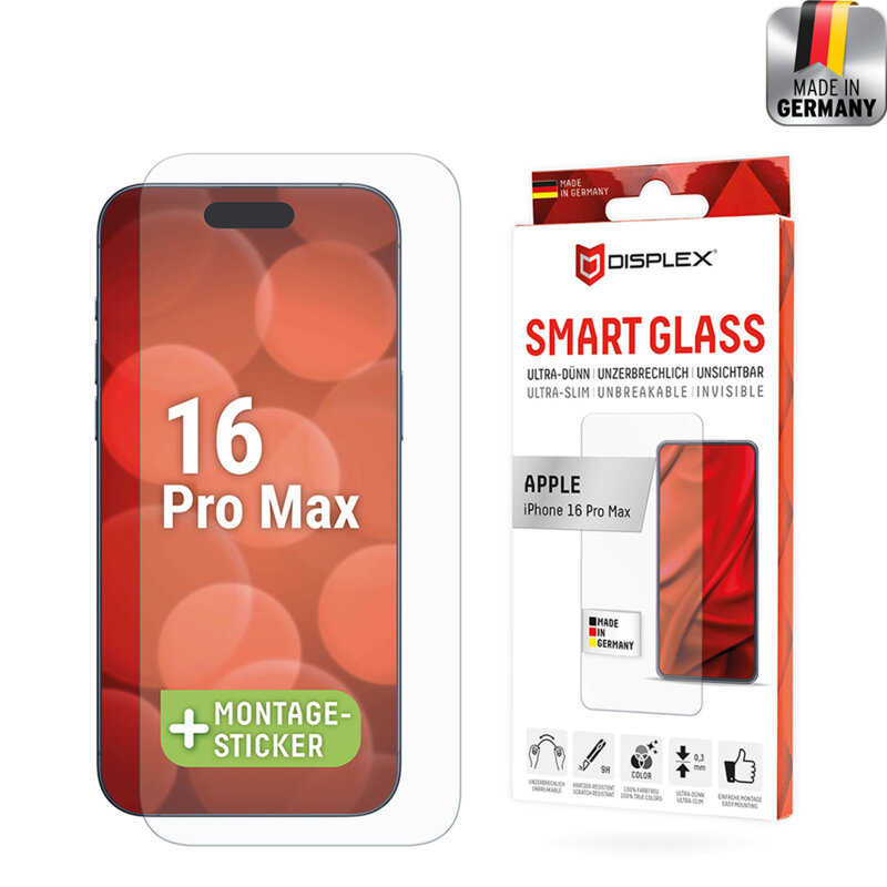 Folie premium iPhone 16 Pro Max Displex Smart FlexiGlass, transparenta