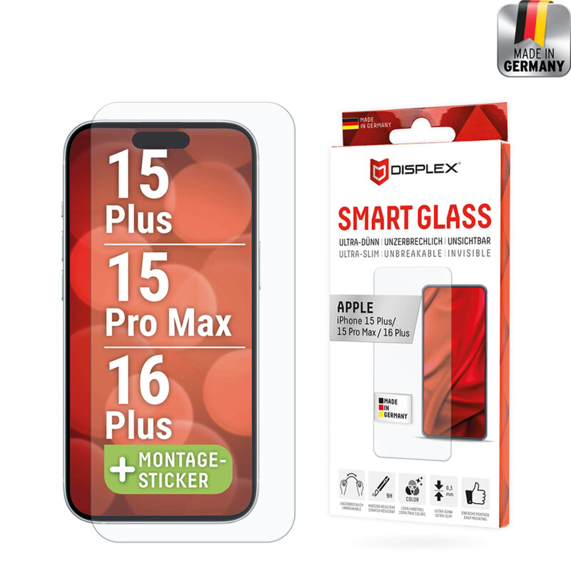 Folie premium iPhone 16 Plus Displex Smart FlexiGlass, transparenta