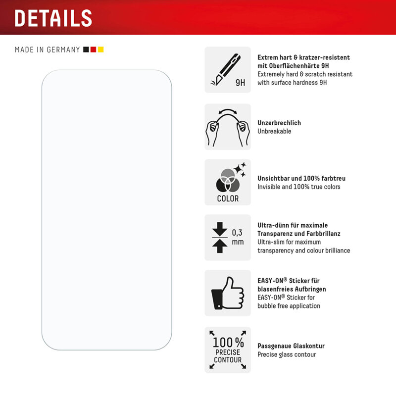 Folie premium iPhone 16 Plus Displex Smart FlexiGlass, transparenta