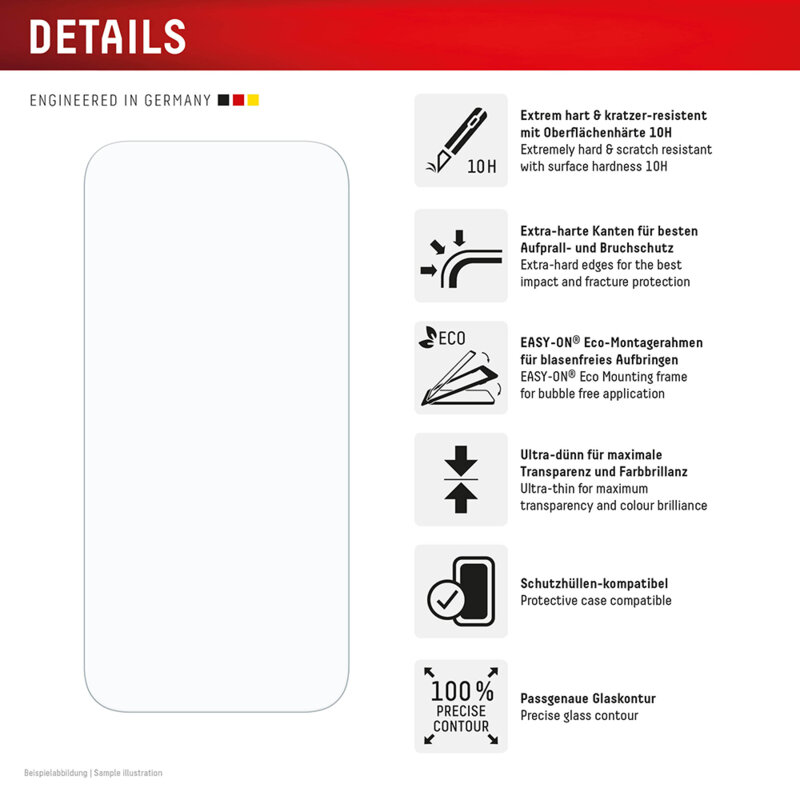 Folie sticla premium iPhone 16 Pro Max Displex Real Glass 2D, transparenta