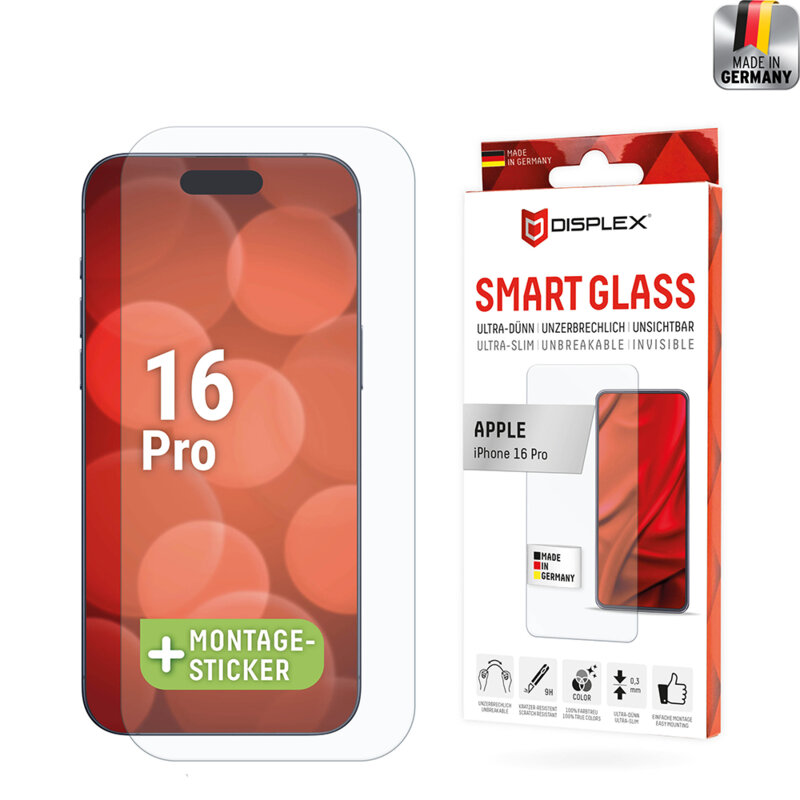 Folie premium iPhone 16 Pro Displex Smart FlexiGlass, transparenta