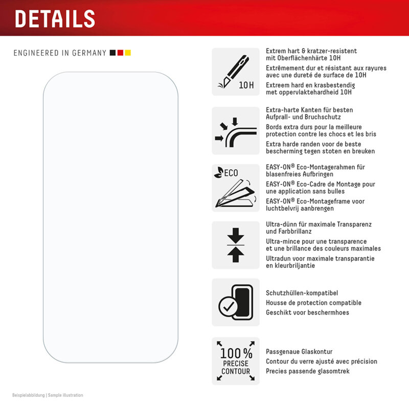 Folie sticla premium iPhone 16 Pro Displex Real Glass 2D, transparenta