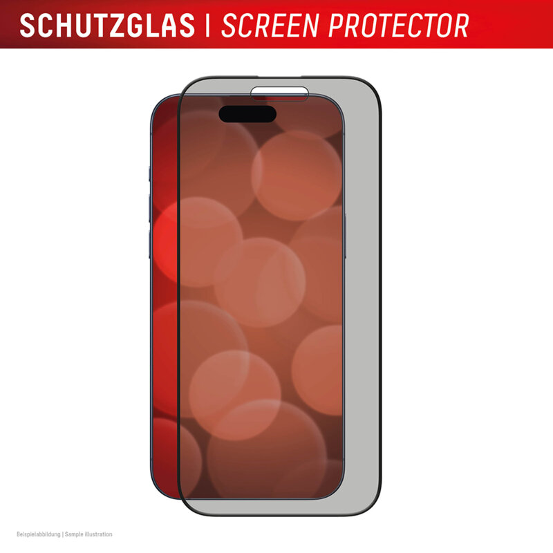 Folie sticla premium iPhone 16 Pro Displex Real Glass Privacy Full Cover, negru