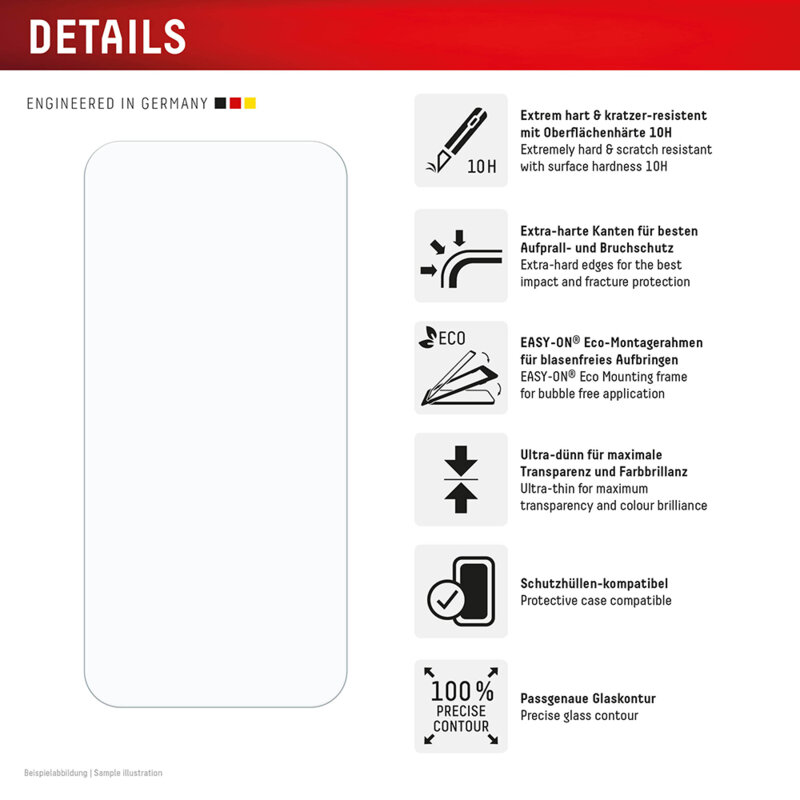 [Folie sticla + husa] premium iPhone 16 Plus Displex Real Glass, transparenta