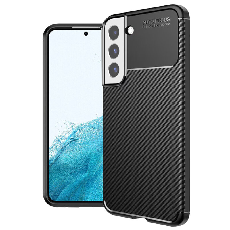 Husa Samsung Galaxy S22 5G Techsuit CarbonFiber, negru
