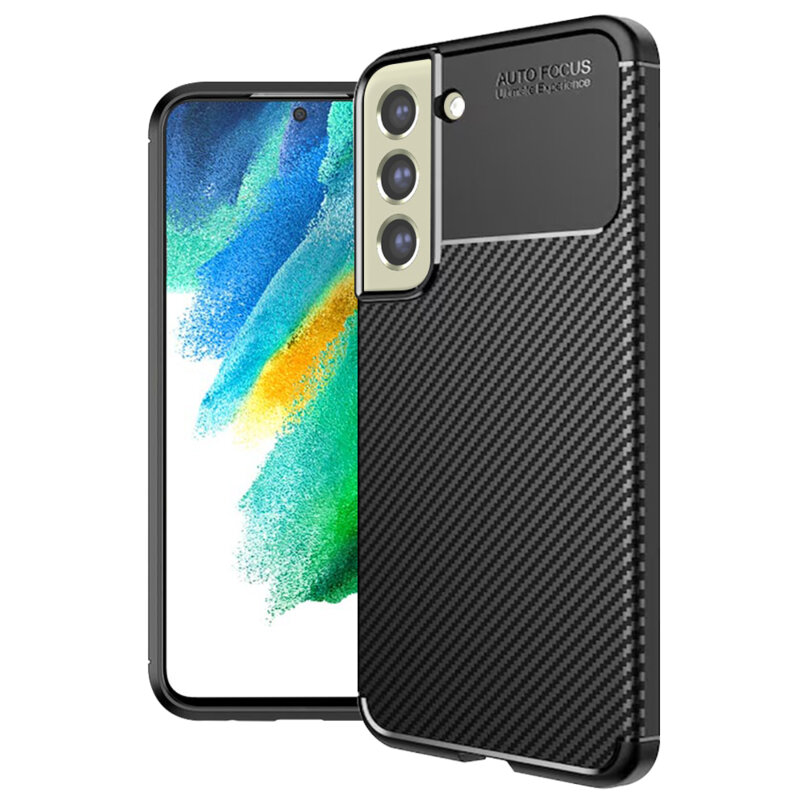 Husa Samsung Galaxy S21 FE 5G Techsuit CarbonFiber, negru