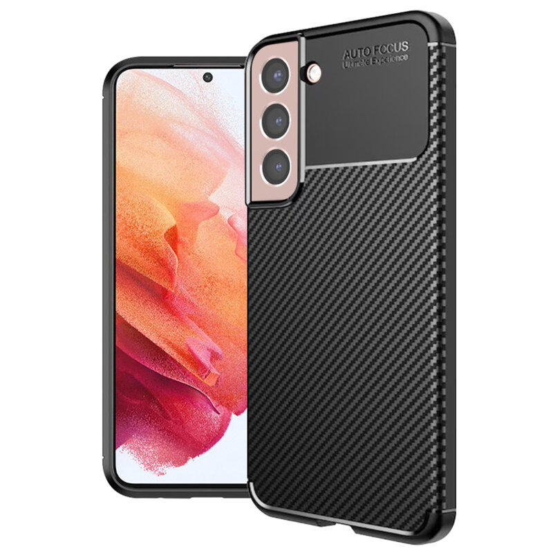 Husa Samsung Galaxy S21 5G Techsuit CarbonFiber, negru
