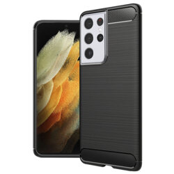 Husa Samsung Galaxy S21 Ultra 5G Techsuit CarbonFiber, negru