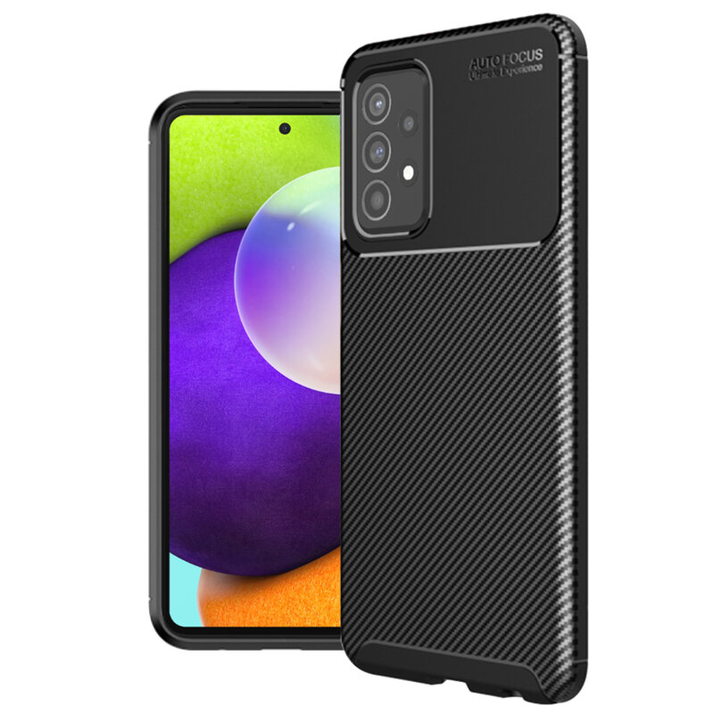 Husa Samsung Galaxy A52 4G Techsuit CarbonFiber, negru