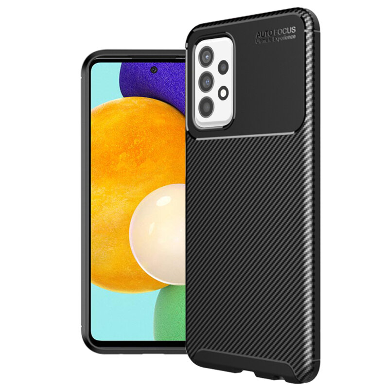 Husa Samsung Galaxy A52 5G Techsuit CarbonFiber, negru