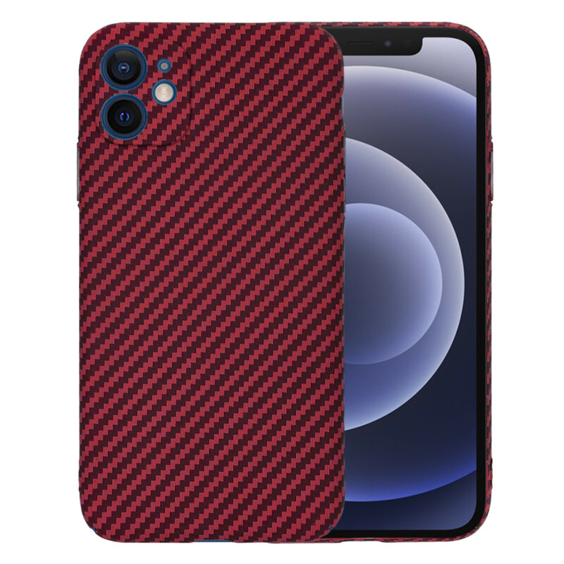 Husa iPhone 12 Techsuit Carbonite FiberShell, rosu